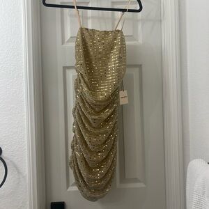 NWT gold superdown revolve mini dress